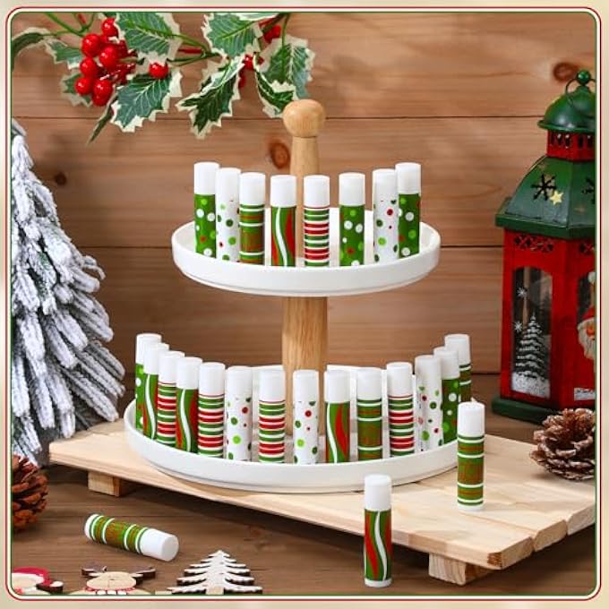 Loopeer 25 PCS CHRISTMAS PEPPERMINT FLAVOR LIP BALMS GIFTS BULK MINI PEPPERMINT CANDY FLAVOR MOISTURIZING LIP BALMS ELF XMAS CHRISTIAN PARTY FAVORS XMAS STOCKING STUFFER BULK FOR WOMEN COWORKER STAFF EMPLOYEE - Image 4